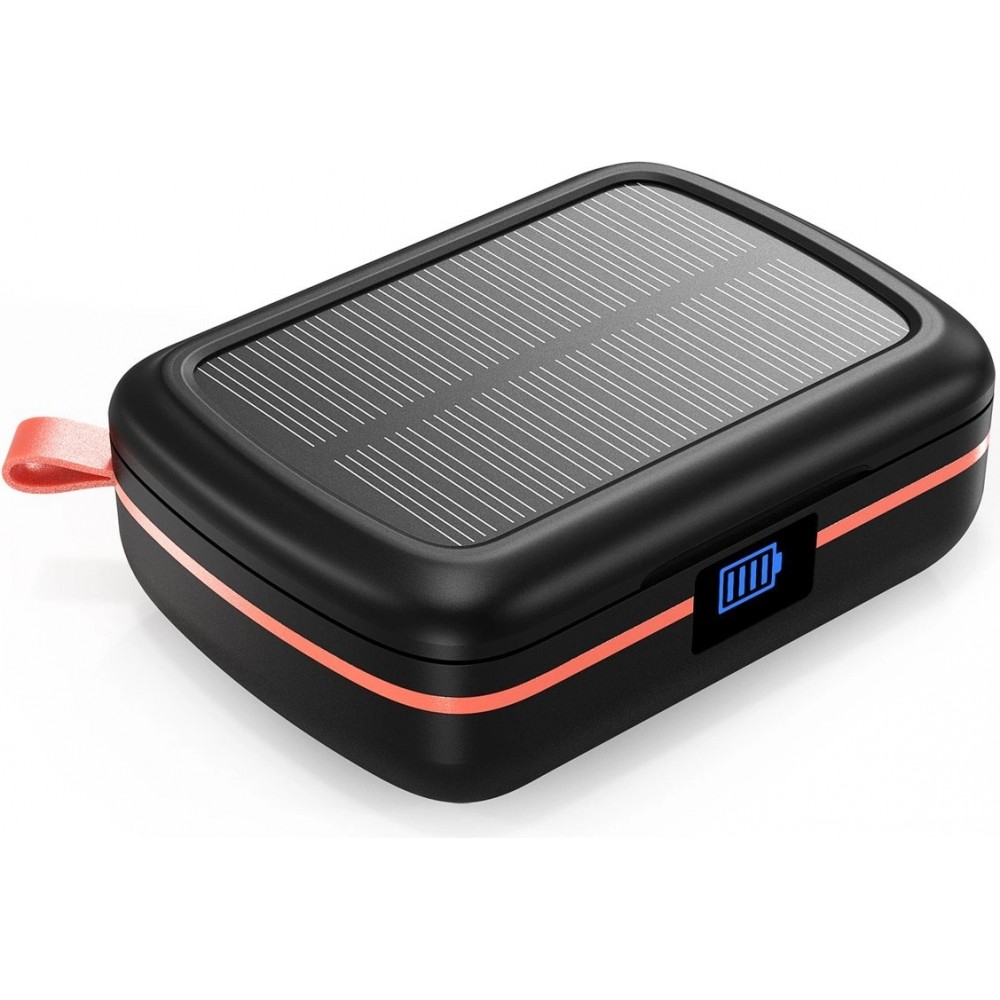 Écouteurs Bluetooth TWS étanches avec panneau solaire et batterie externe 2500mAh BH-T05 - Noir