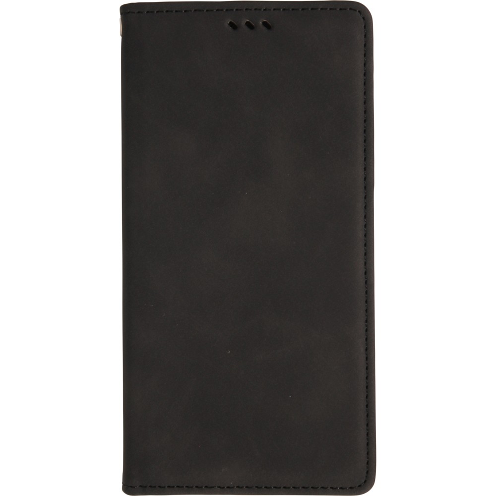Etui cuir iPhone Air - Flip Wallet vintage avec fermeture aimantée et compartiment cartes - Noir