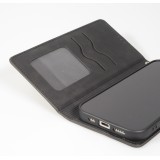 Etui cuir iPhone Air - Flip Wallet vintage avec fermeture aimantée et compartiment cartes - Noir