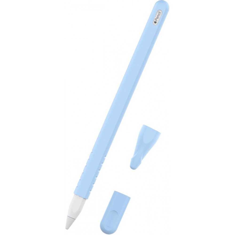 &Eacute;tui silicone souple pour Apple Pencil 2e g&eacute;n&eacute;ration avec support protection compl&egrave;te - Bleu - Apple Pencil