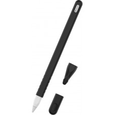 &Eacute;tui silicone souple pour Apple Pencil 2e g&eacute;n&eacute;ration avec support protection compl&egrave;te - Noir - Apple Pencil