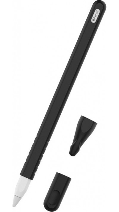 &Eacute;tui silicone souple pour Apple Pencil 2e g&eacute;n&eacute;ration avec support protection compl&egrave;te - Noir - Apple Pencil