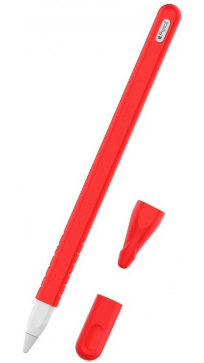 &Eacute;tui silicone souple pour Apple Pencil 2e g&eacute;n&eacute;ration avec support protection compl&egrave;te - Rouge - Apple Pencil