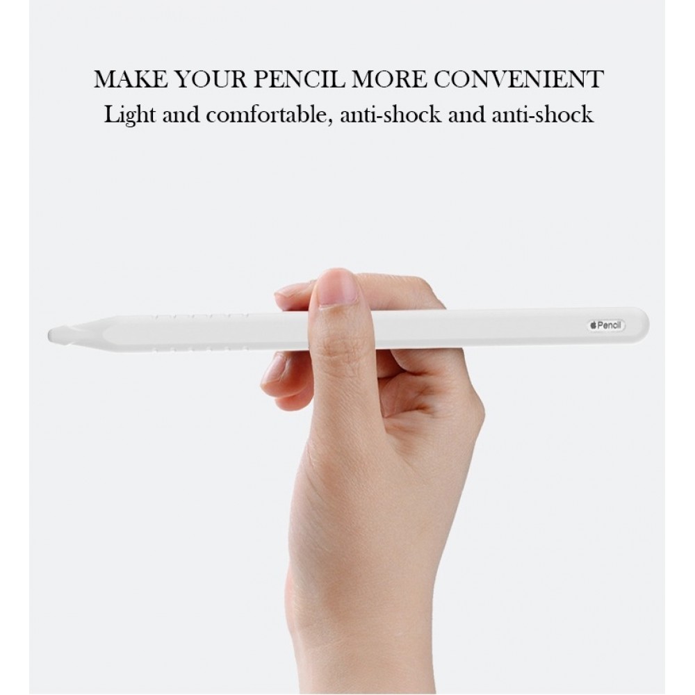 &Eacute;tui silicone souple pour Apple Pencil 2e g&eacute;n&eacute;ration avec support protection compl&egrave;te - Transparent - Apple Pencil