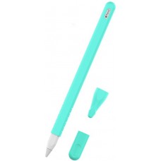 &Eacute;tui silicone souple pour Apple Pencil 2e g&eacute;n&eacute;ration avec support protection compl&egrave;te - Turquoise - Apple Pencil