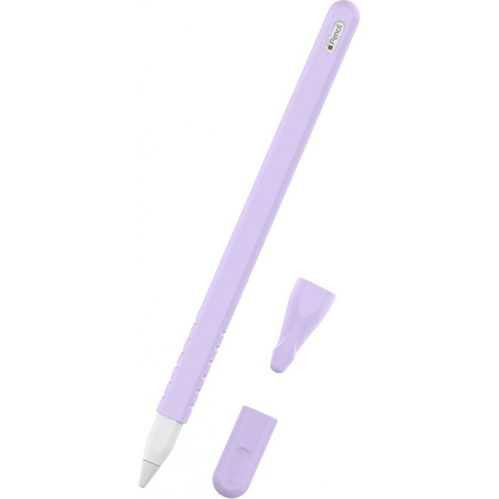 &Eacute;tui silicone souple pour Apple Pencil 2e g&eacute;n&eacute;ration avec support protection compl&egrave;te - Violet - Apple Pencil