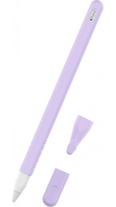 &Eacute;tui silicone souple pour Apple Pencil 2e g&eacute;n&eacute;ration avec support protection compl&egrave;te - Violet - Apple Pencil