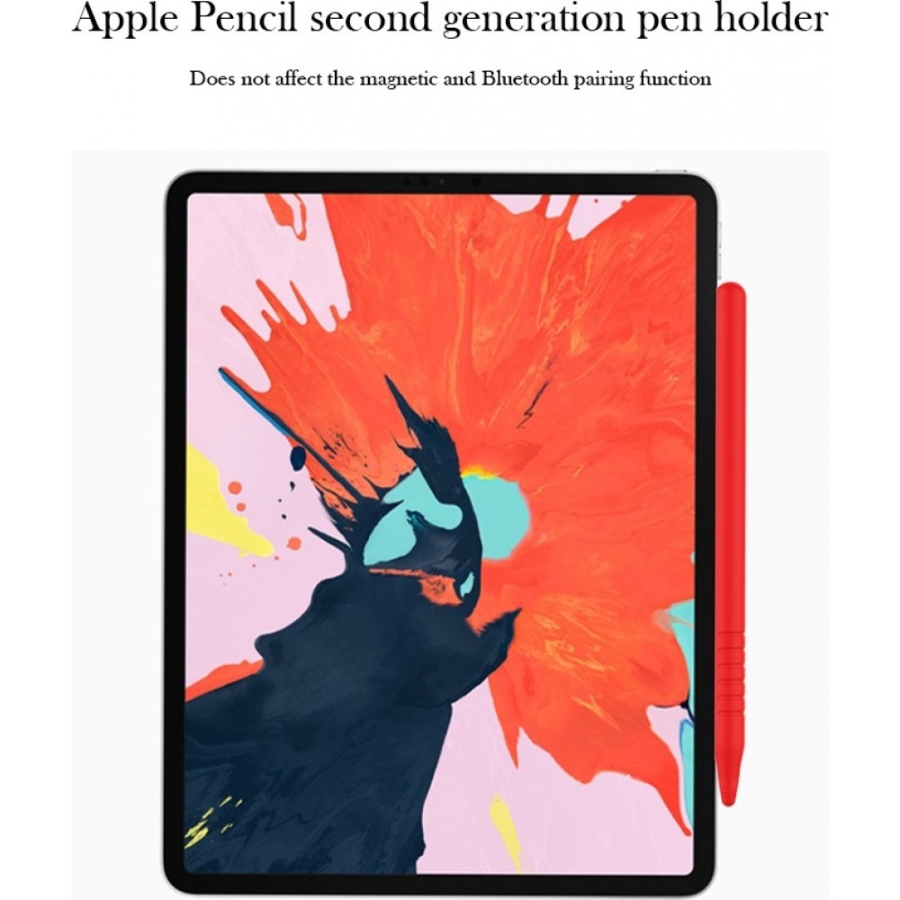 &Eacute;tui silicone souple pour Apple Pencil 2e g&eacute;n&eacute;ration avec support protection compl&egrave;te - Violet - Apple Pencil