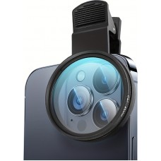 Filtre polarisant professionnel pour smartphone (iPhone, Samsung) avec clip rotatif haute définition restauration des couleurs - Noir