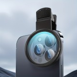 Filtre polarisant professionnel pour smartphone (iPhone, Samsung) avec clip rotatif haute définition restauration des couleurs - Noir