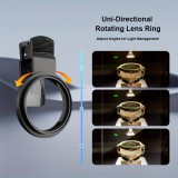 Filtre polarisant professionnel pour smartphone (iPhone, Samsung) avec clip rotatif haute définition restauration des couleurs - Noir