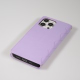 Fourre iPhone 16 Pro Max - Flip matelass&eacute; &eacute;l&eacute;gant avec fermeture magn&eacute;tique et lani&egrave;re et emplacements pour cartes - Violet clair