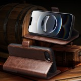 Fourre iPhone 16e - Flip Qialino cuir véritable avec fermeture magnétique - Noir