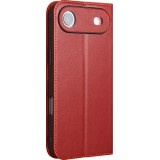 Fourre iPhone Air - Flip Qialino Matt Wallet cuir véritable - Rouge
