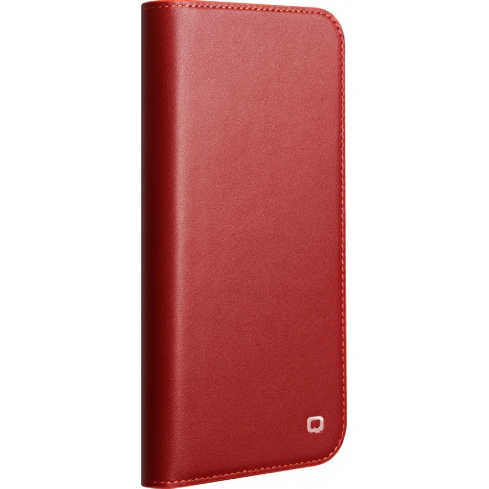 Fourre iPhone Air - Flip Qialino Matt Wallet cuir véritable - Rouge