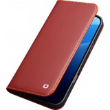 Fourre iPhone Air - Flip Qialino Matt Wallet cuir véritable - Rouge