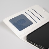 Hülle iPhone Air - Premium Flip Leder Tasche - Weiss