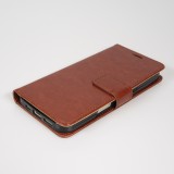 Hülle iPhone Air - Premium Flip Leder Tasche - Braun