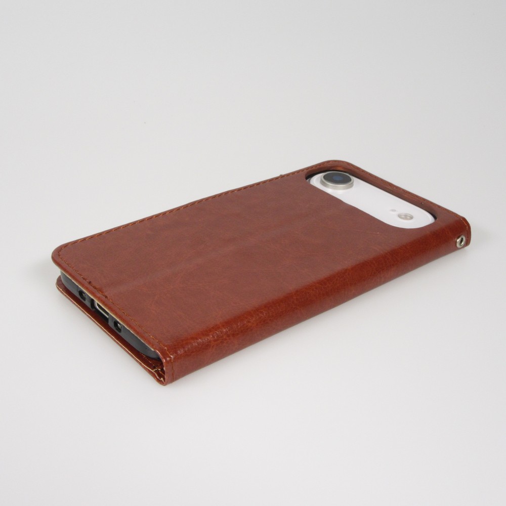 Hülle iPhone Air - Premium Flip Leder Tasche - Braun
