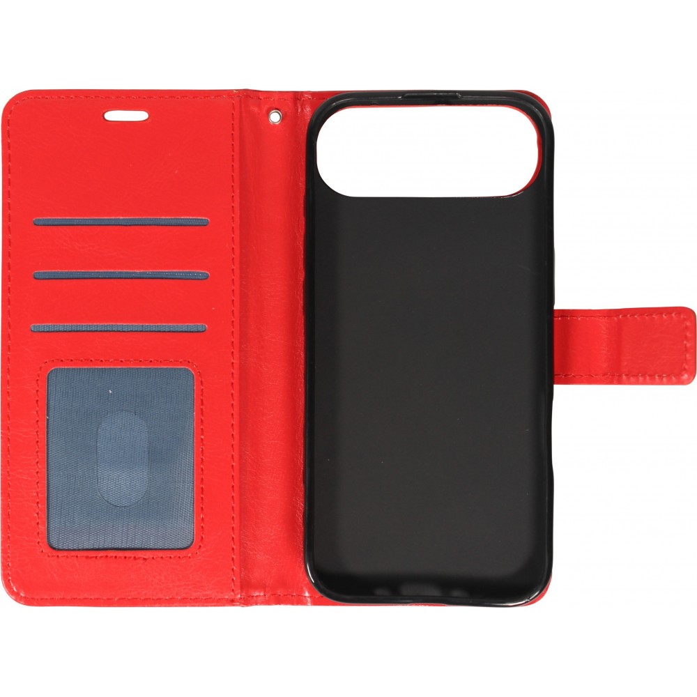 Hülle iPhone Air - Premium Flip Leder Tasche - Rot
