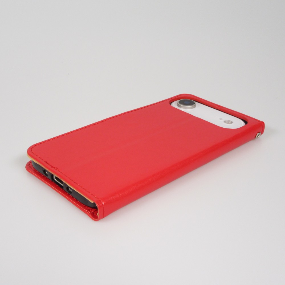 Hülle iPhone Air - Premium Flip Leder Tasche - Rot