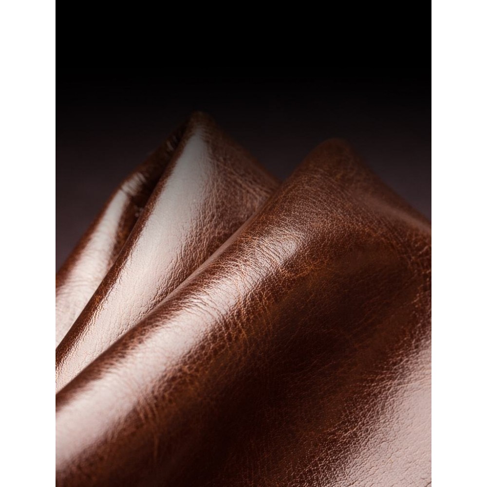 Fourre iPhone 17 - Flip Qialino cuir véritable avec fermeture magnétique - Brun