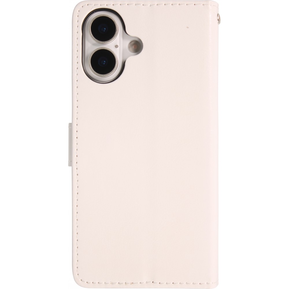 Hülle iPhone 17 - Premium Flip Leder Tasche - Weiss
