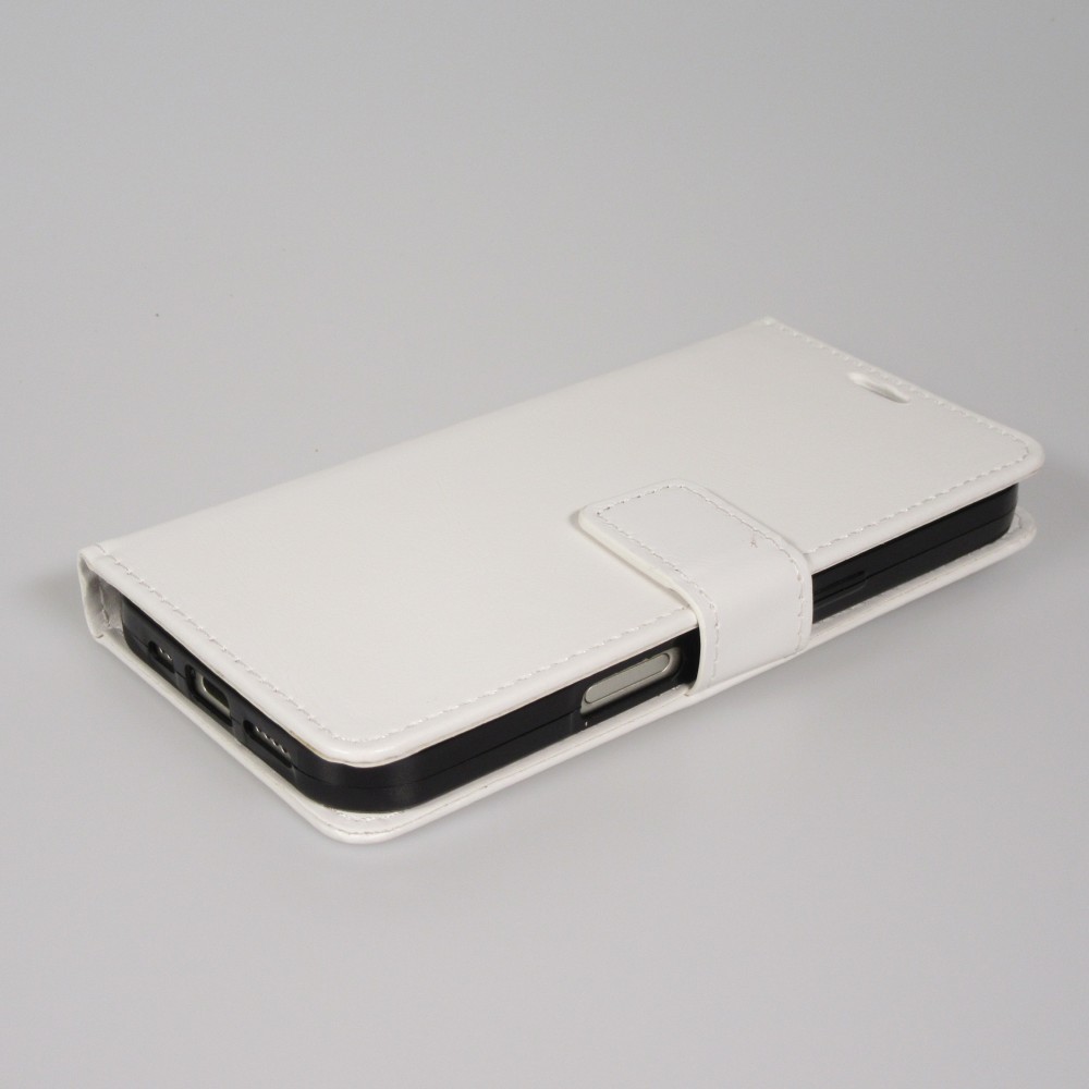 Hülle iPhone 17 - Premium Flip Leder Tasche - Weiss