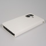 Hülle iPhone 17 - Premium Flip Leder Tasche - Weiss