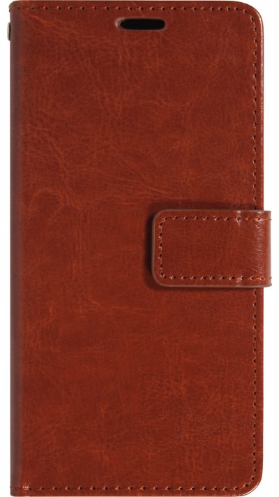 Hülle iPhone 17 - Premium Flip Leder Tasche - Braun