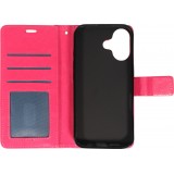 Fourre iPhone 17 - Premium Flip cuir lisse porte-cartes - Rose foncé