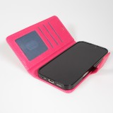 Fourre iPhone 17 - Premium Flip cuir lisse porte-cartes - Rose foncé