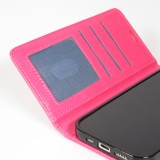 Fourre iPhone 17 - Premium Flip cuir lisse porte-cartes - Rose foncé