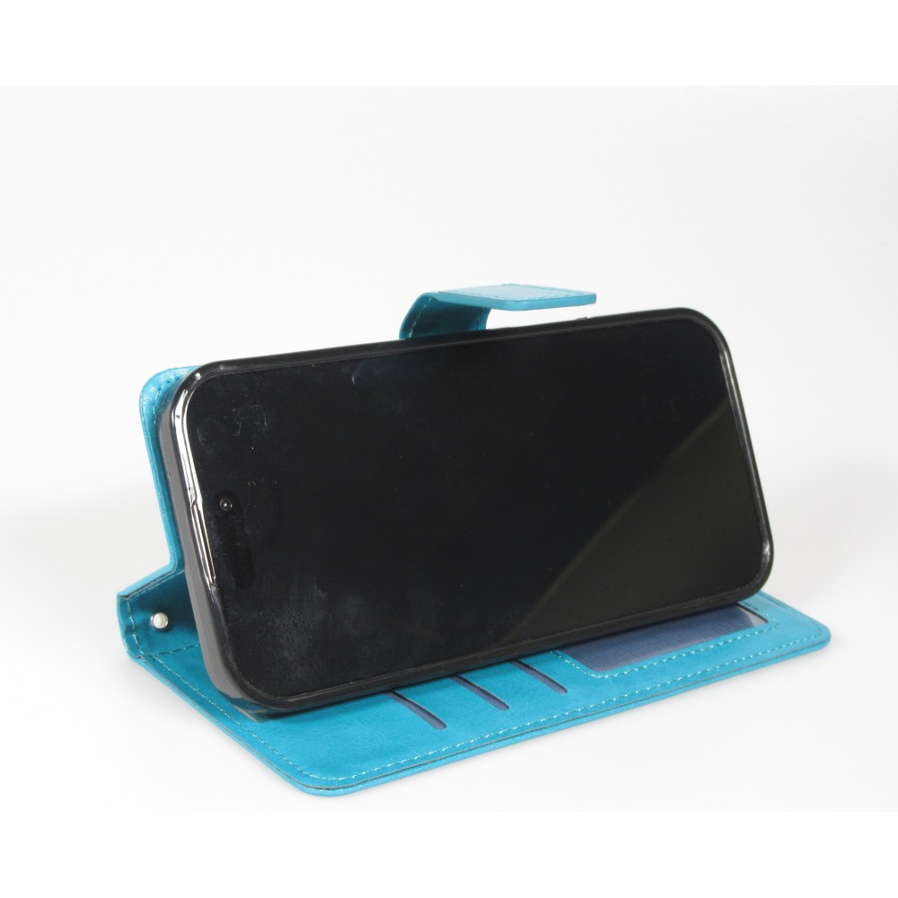 Hülle iPhone 17 - Premium Flip Leder Tasche - Türkis