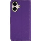 Fourre iPhone 17 - Premium Flip cuir lisse porte-cartes - Violet
