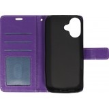 Fourre iPhone 17 - Premium Flip cuir lisse porte-cartes - Violet