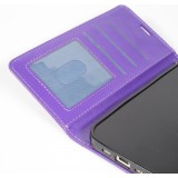 Fourre iPhone 17 - Premium Flip cuir lisse porte-cartes - Violet