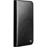 iPhone 17 Pro Max Case Hülle - Qialino Flip Classic Wallet Echtleder - Schwarz