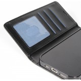 Fourre iPhone 17 Pro Max - Premium Flip cuir lisse porte-cartes - Noir