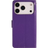 Fourre iPhone 17 Pro Max - Premium Flip cuir lisse porte-cartes - Violet
