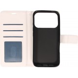 Fourre iPhone 17 Pro - Premium Flip cuir lisse porte-cartes - Blanc