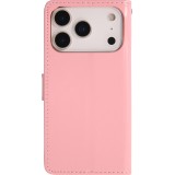 Fourre iPhone 17 Pro - Premium Flip cuir lisse porte-cartes - Rose clair