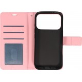 Fourre iPhone 17 Pro - Premium Flip cuir lisse porte-cartes - Rose clair