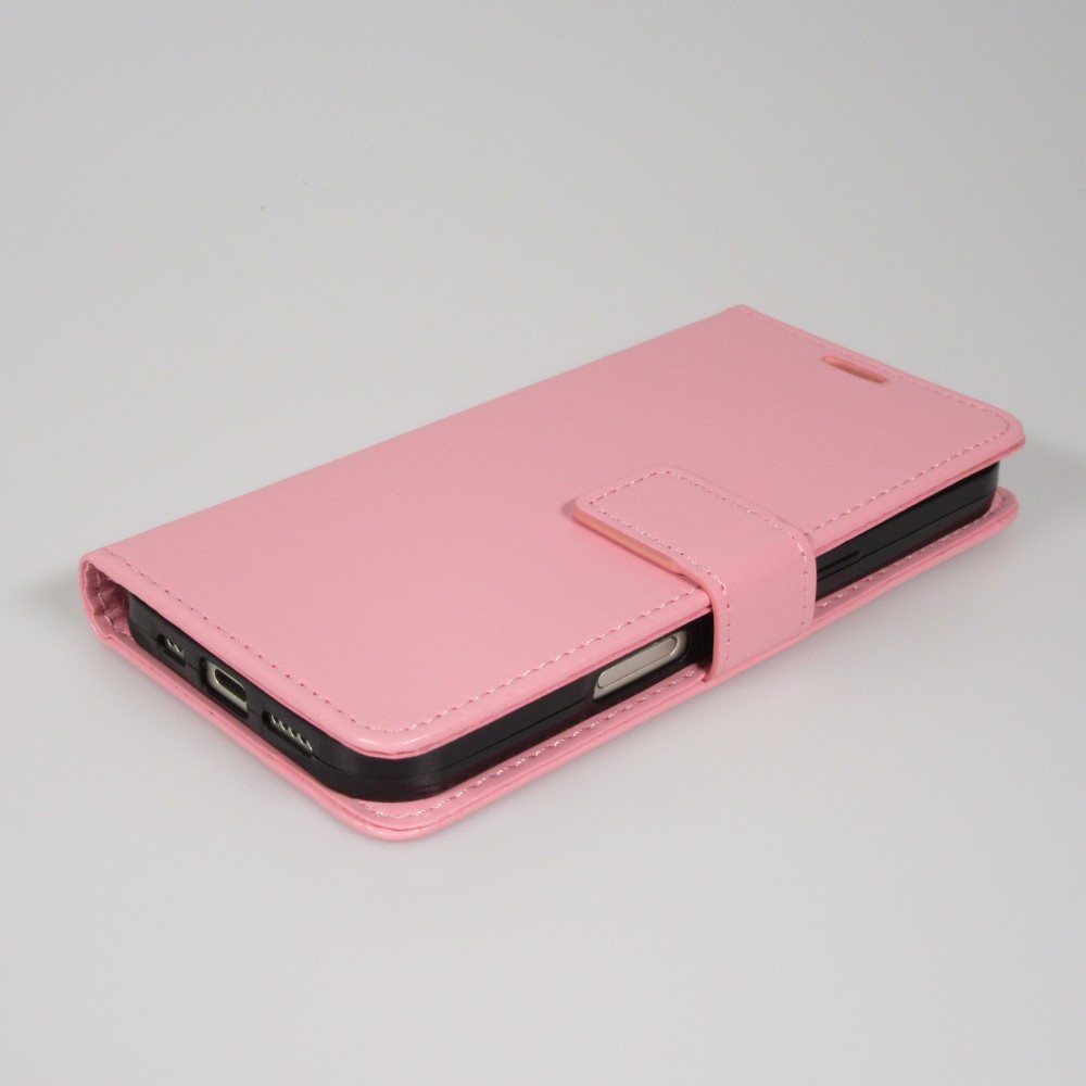 Fourre iPhone 17 Pro - Premium Flip cuir lisse porte-cartes - Rose clair