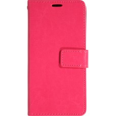Fourre iPhone 17 Pro - Premium Flip cuir lisse porte-cartes - Rose foncé