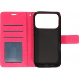 Fourre iPhone 17 Pro - Premium Flip cuir lisse porte-cartes - Rose foncé