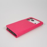 Fourre iPhone 17 Pro - Premium Flip cuir lisse porte-cartes - Rose foncé