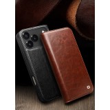 iPhone Air Case Hülle - Qialino Flip Classic Wallet Echtleder - Schwarz