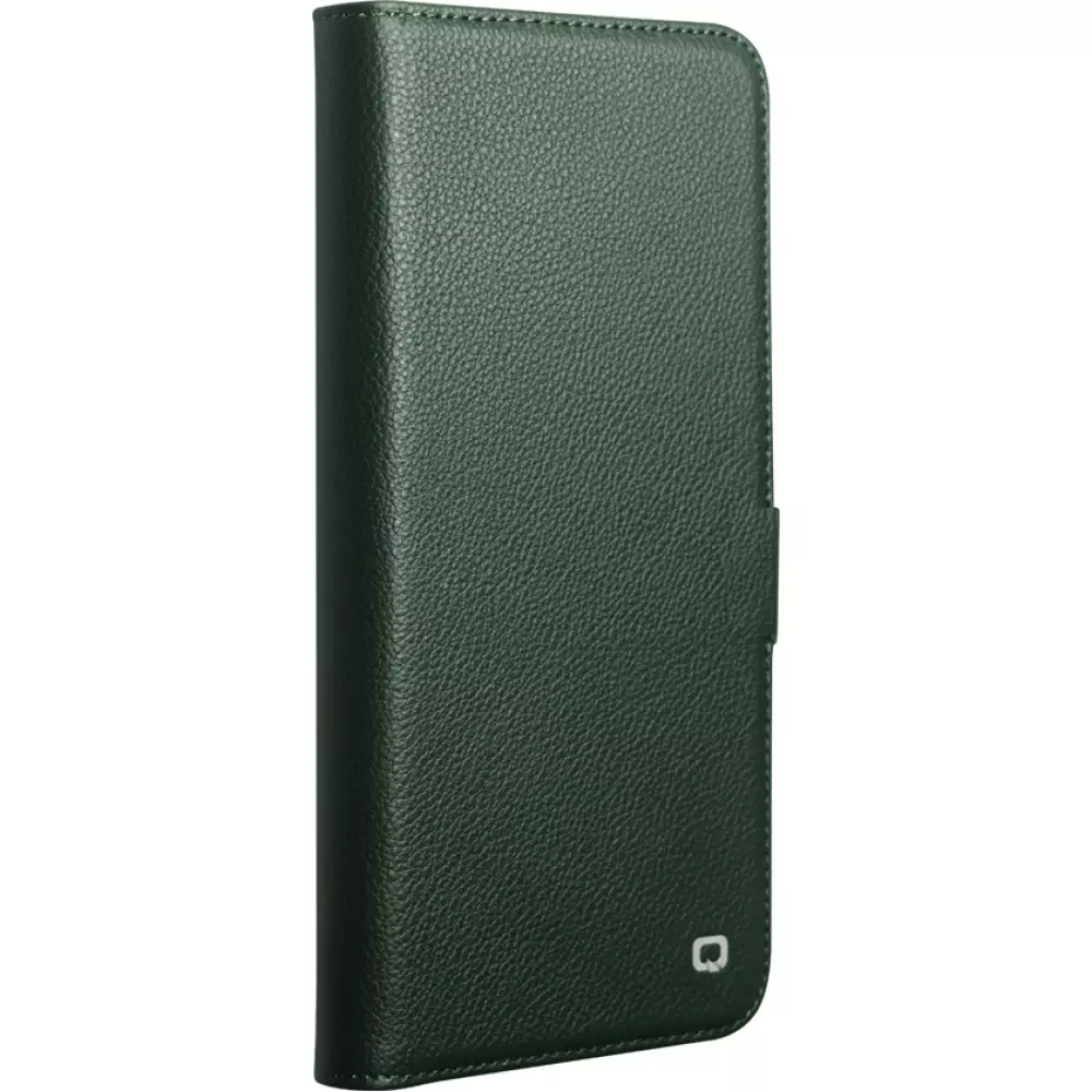 Fourre Samsung Galaxy S26 Ultra - Flip Qialino cuir véritable mat avec fermeture magnétique - Vert mat