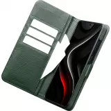 Fourre Samsung Galaxy S26 Ultra - Flip Qialino cuir véritable mat avec fermeture magnétique - Vert mat